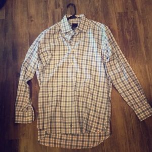 David Donahue trim dress shirt button down